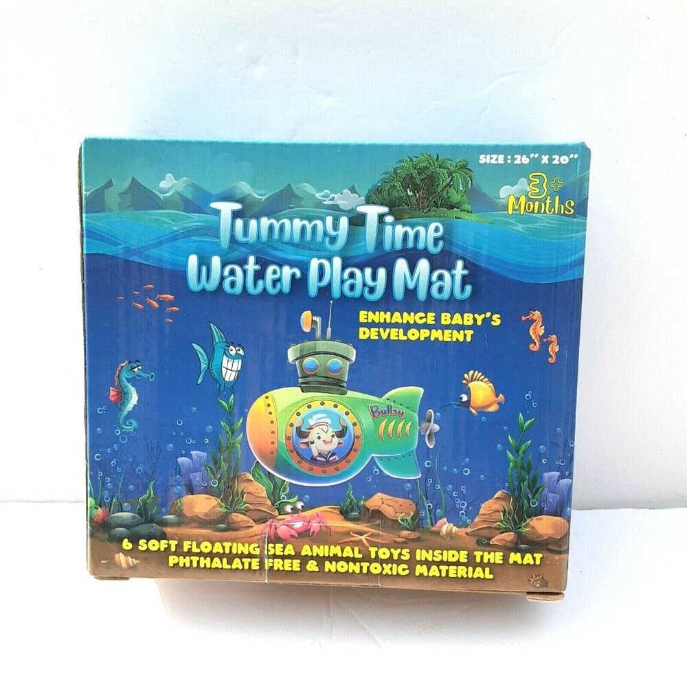 Bullsy Tummy Time Water Play Mat 3 Months+ 26"x20" Baby Stimulation New